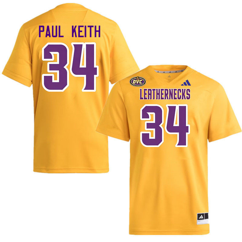 Western Illinois Leathernecks #34 Don Paul Keith College Football Jerseys,Uniforms-Gold